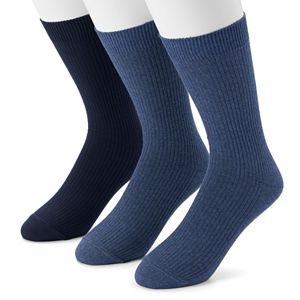 Men's Dockers 3-pack Lightweight Ribbed Crew Socks