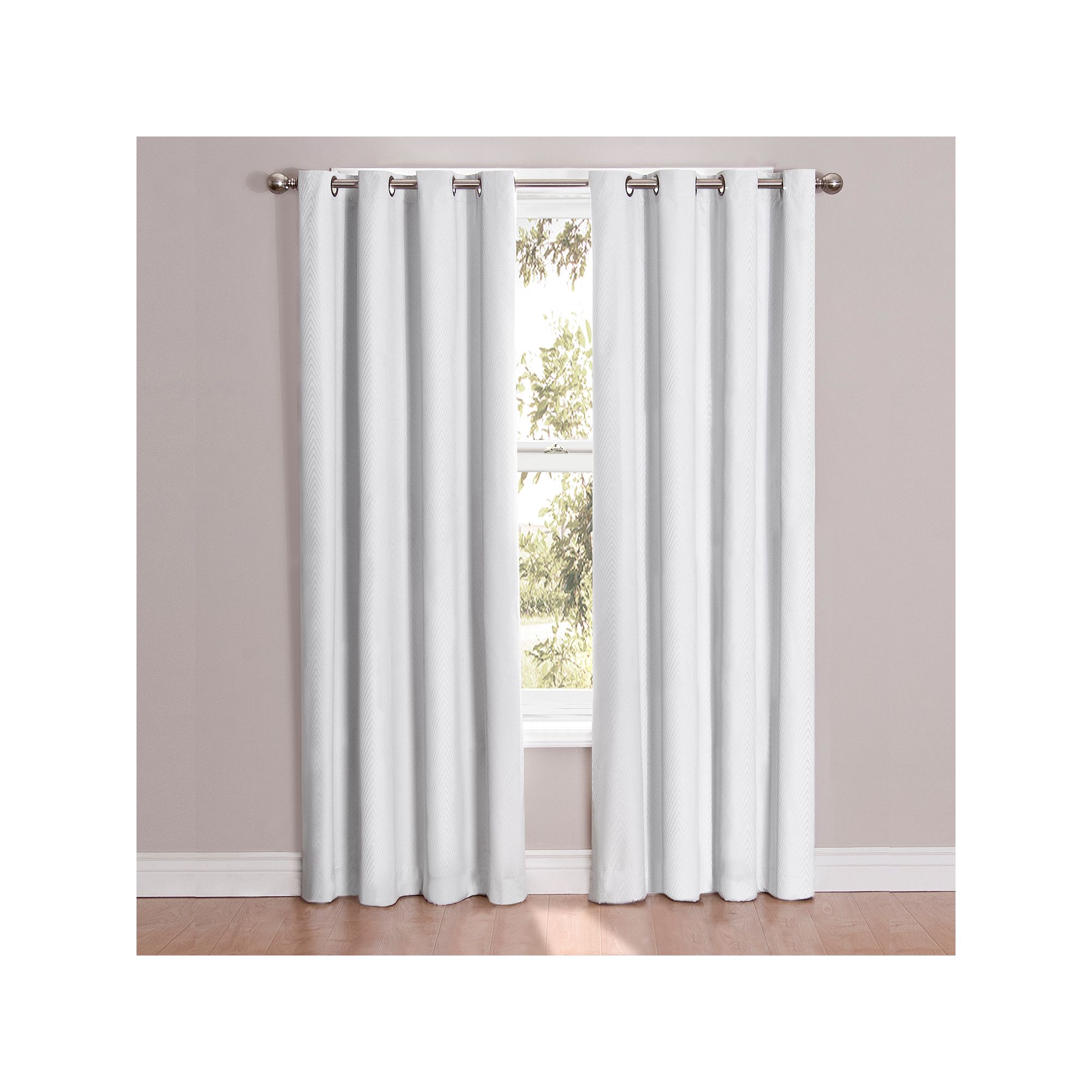 eclipse Cassidy Blackout 1-Panel Window Curtain, White
