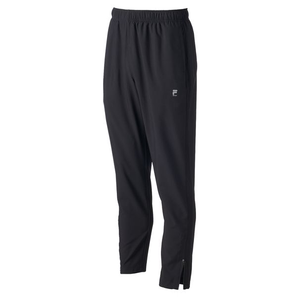 Fila Sport Mens Zip Ankle Dark Gray Knit Fabric Track Athletic Pants 