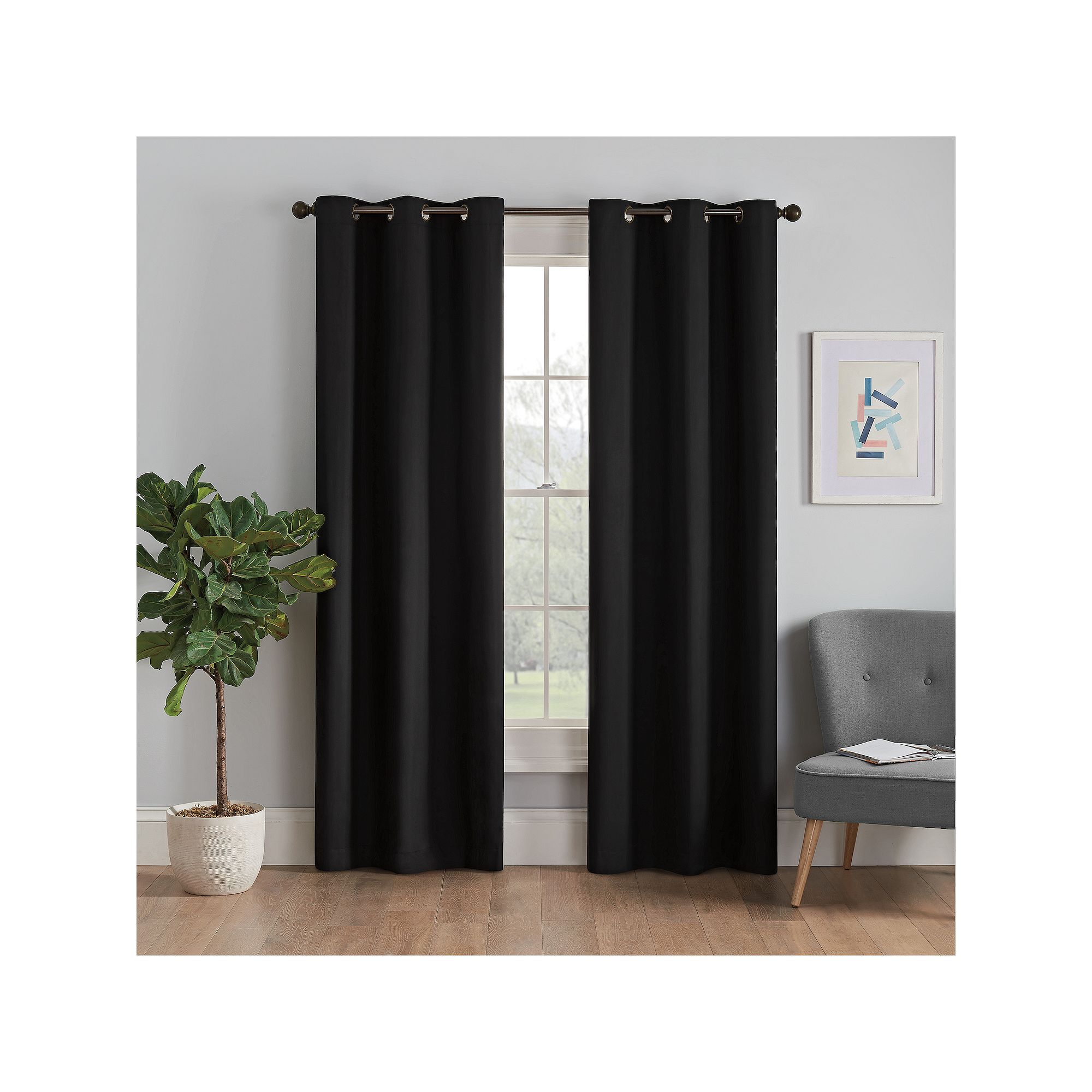 eclipse Microfiber Blackout 1-Panel Window Curtain
