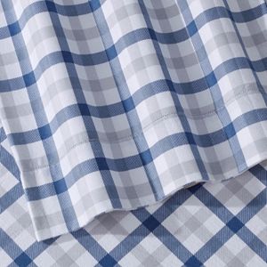 Micro Plaid Printed Flannel Sheet Set