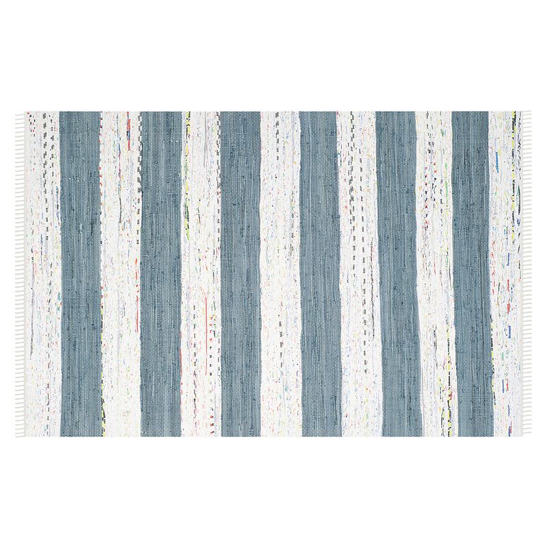 Safavieh Montauk Lynette Handcrafted Flatweave Striped Rug, Grey, 6FT Sq