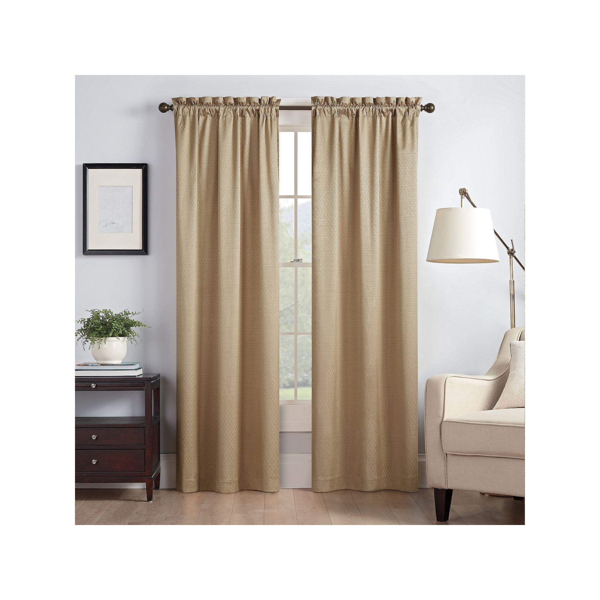 eclipse Canova Light-Filtering 1-Panel Window Curtain, Gold