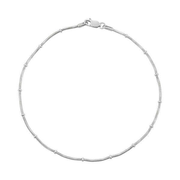 Hoops & Loops Sterling Silver Snake Chain Anklet