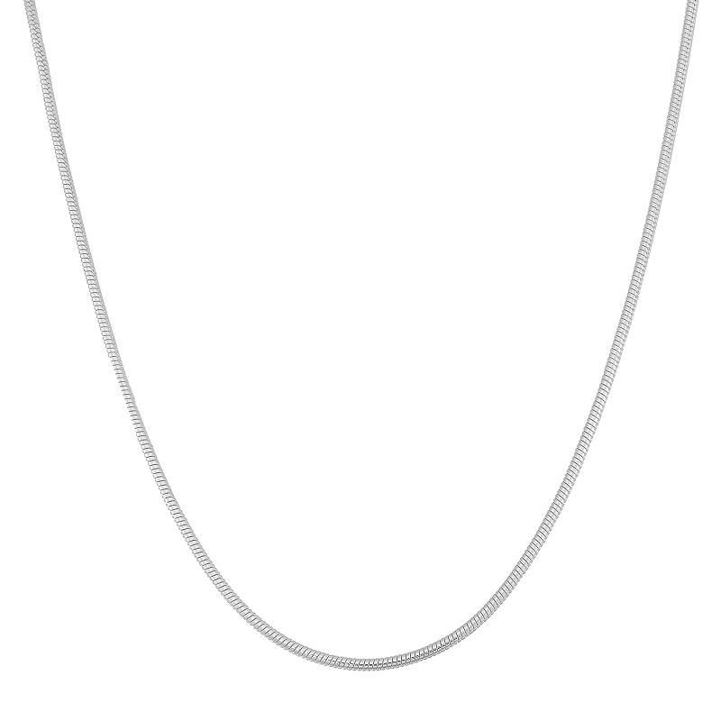 Sterling Silver Snake Chain Necklace, Womens, Size: 22, Grey