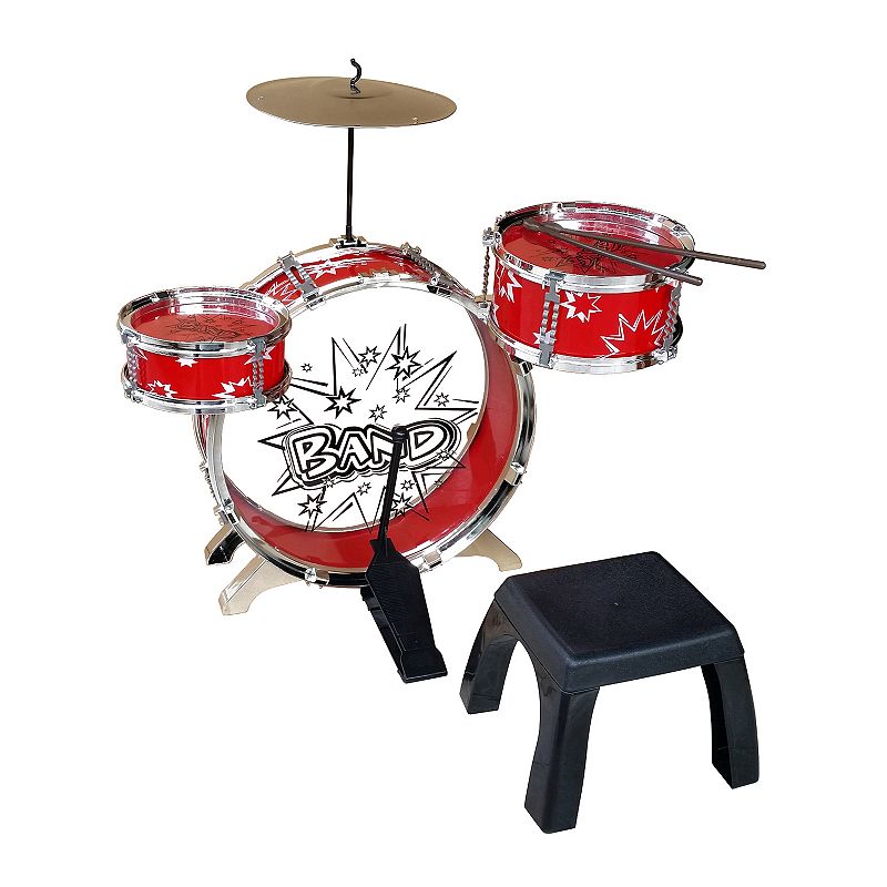 65578636 Kiddy Jazz Drum Set & Stool by Ready Ace, Red sku 65578636