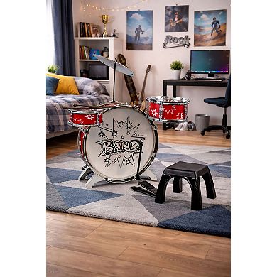 Kiddy Jazz Drum Set & Stool by Ready Ace