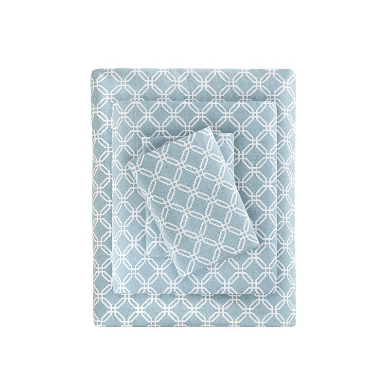 True North by Sleep Philosophy Cozy Cotton Flannel Sheet Set, Turquoise/Blu