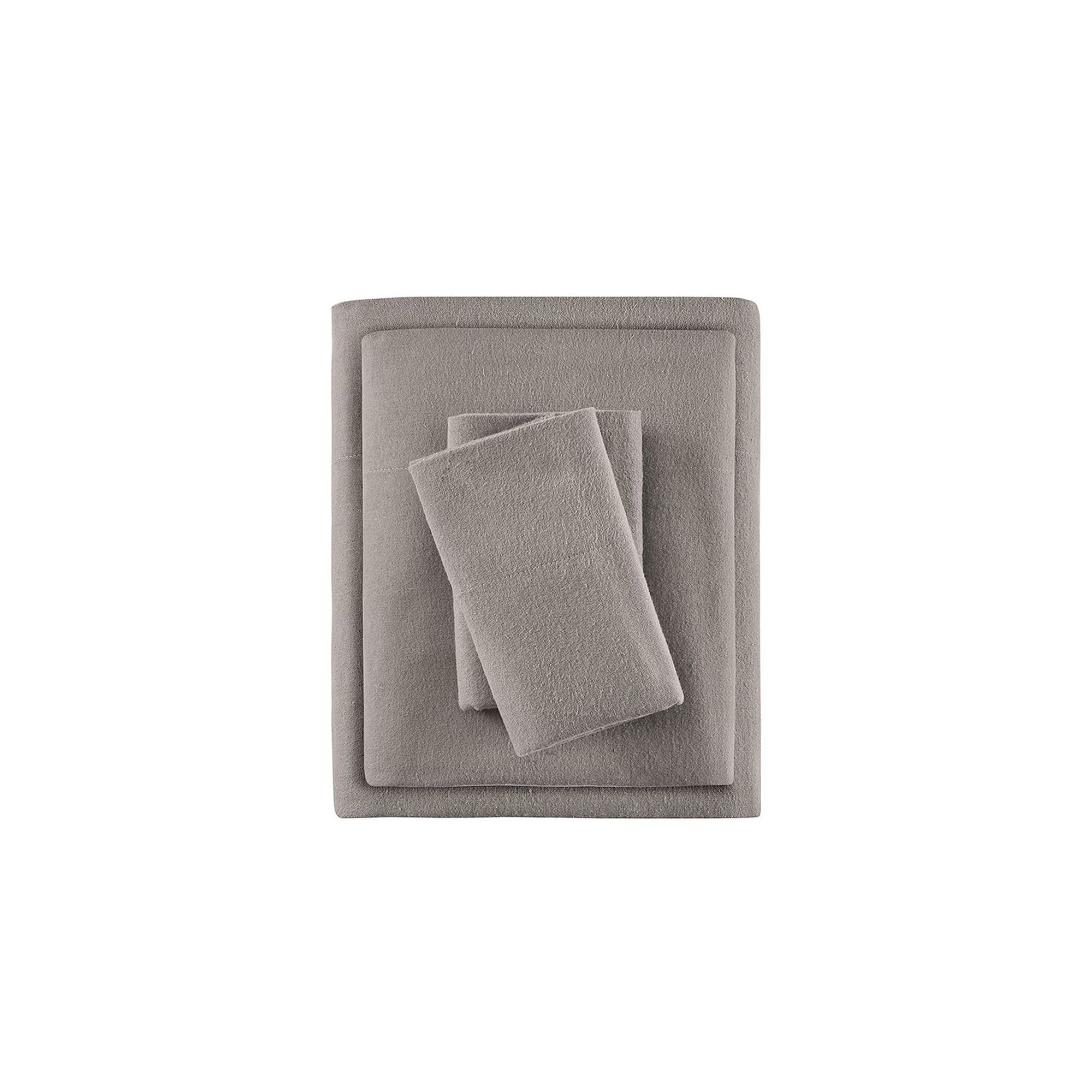 Sleep Philosophy Cozy Cotton Flannel Sheet Set, Gray