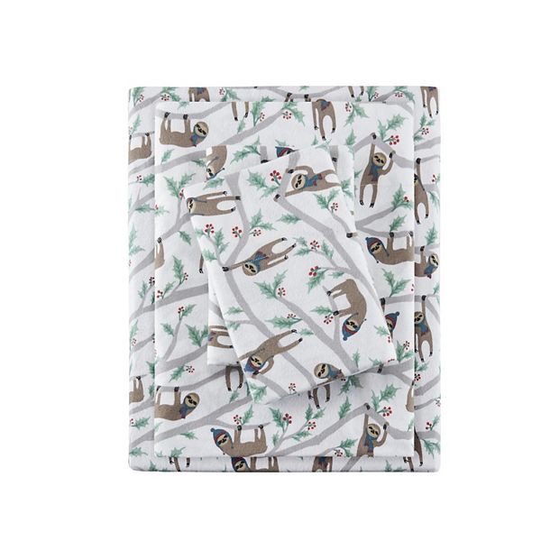 Full Cozy Flannel Sheet Set Multi Sloth