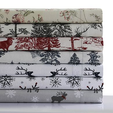 Tribeca Living Printed Deep Pocket Flannel Sheet Set