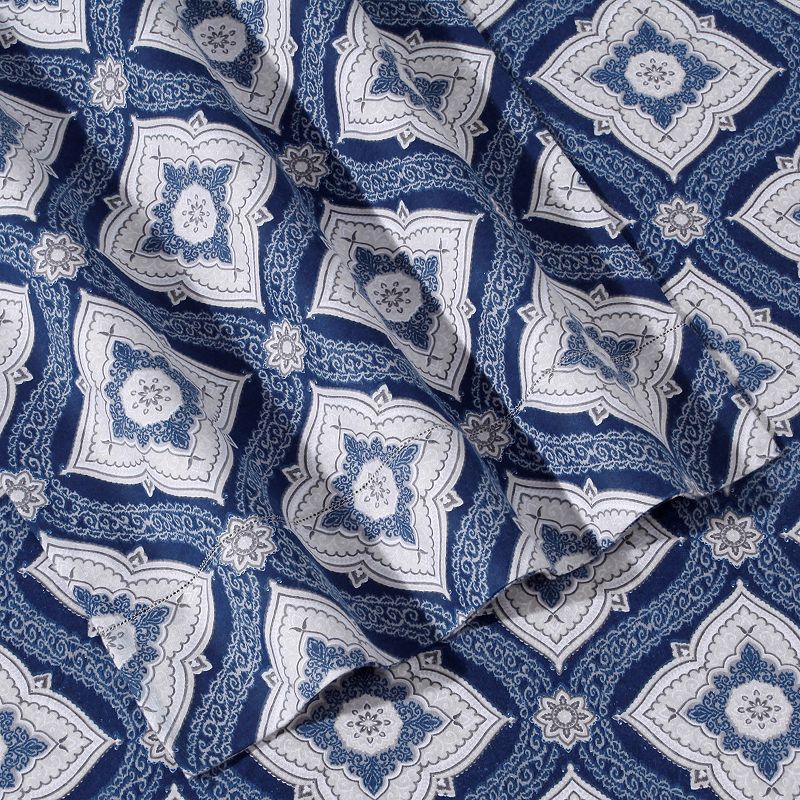 Tribeca Living Printed Deep Pocket Flannel Sheet Set, Damask