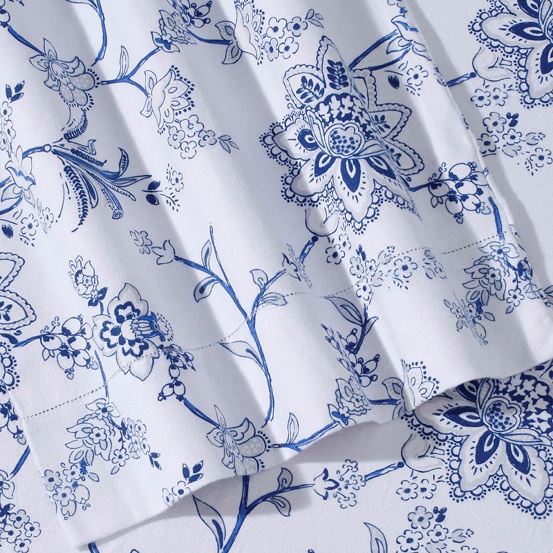 Tribeca Living Printed Deep Pocket Flannel Sheet Set, Blue, Queen Set