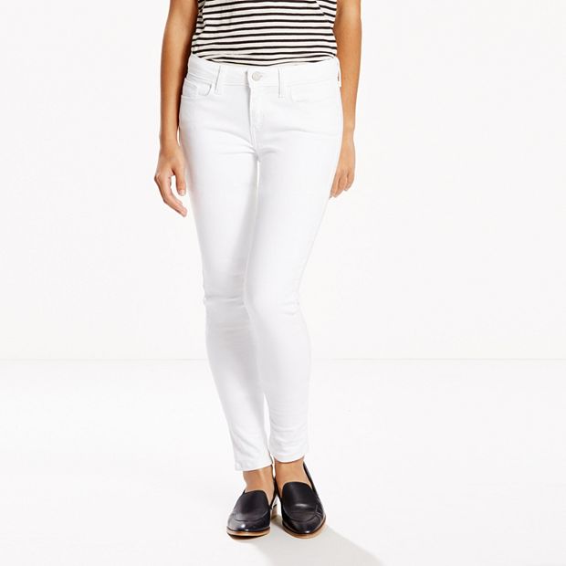 Levi's 535 super 2025 skinny jeans white