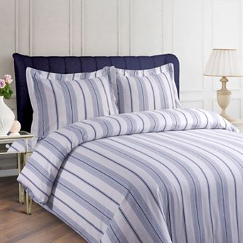 Tribeca Living Printed Flannel 3 pc Duvet Cover Set