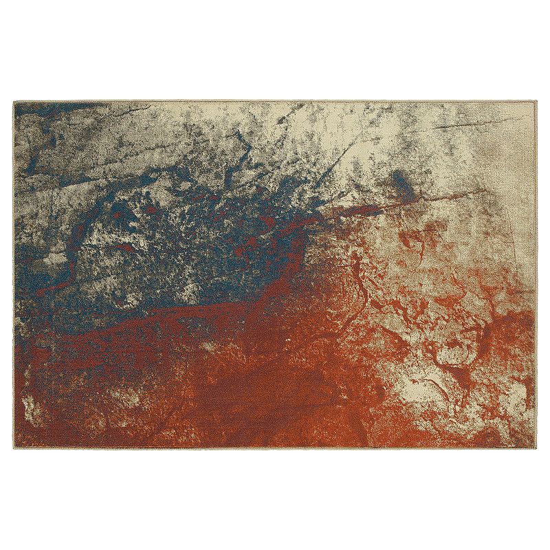 StyleHaven Portia Spilled Paint Abstract Rug, Med Beige, 8X11 Ft