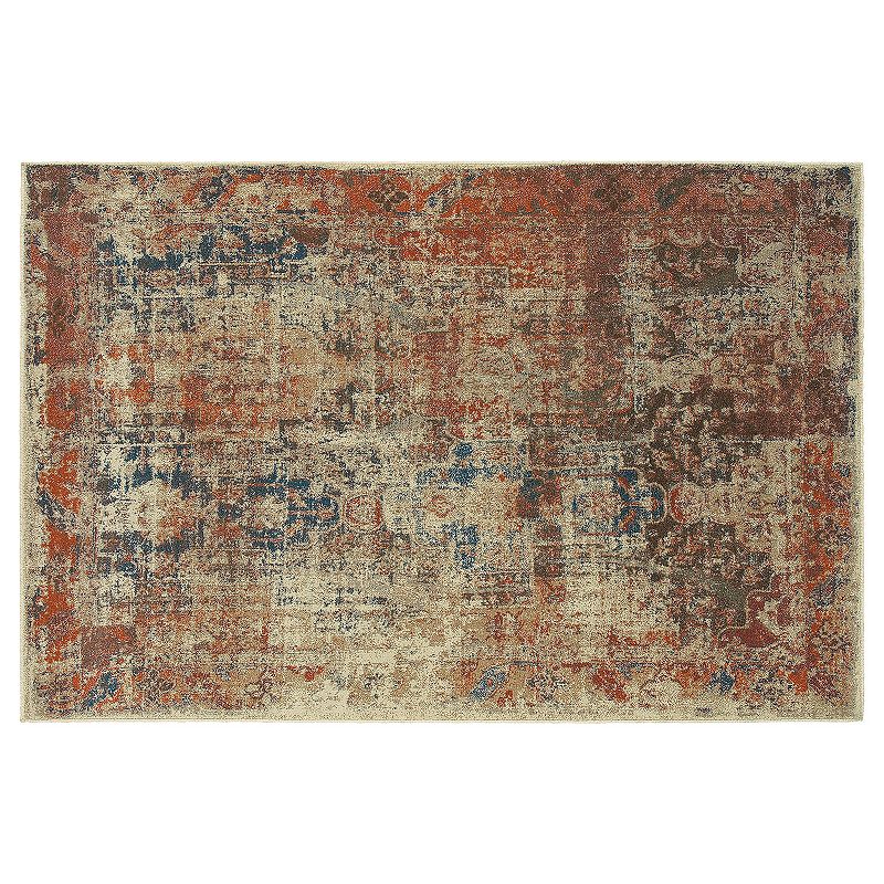 StyleHaven Portia Antiqued Overdyed Ornate Rug, Med Beige, 8X11 Ft