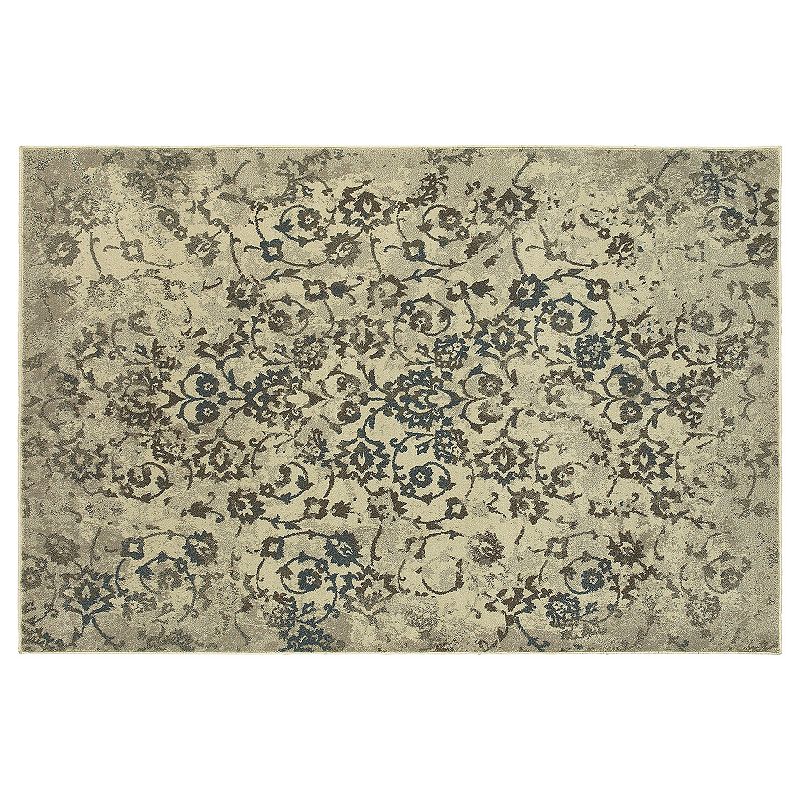 StyleHaven Portia Faded Floral Rug, Med Beige, 6.5X9.5 Ft