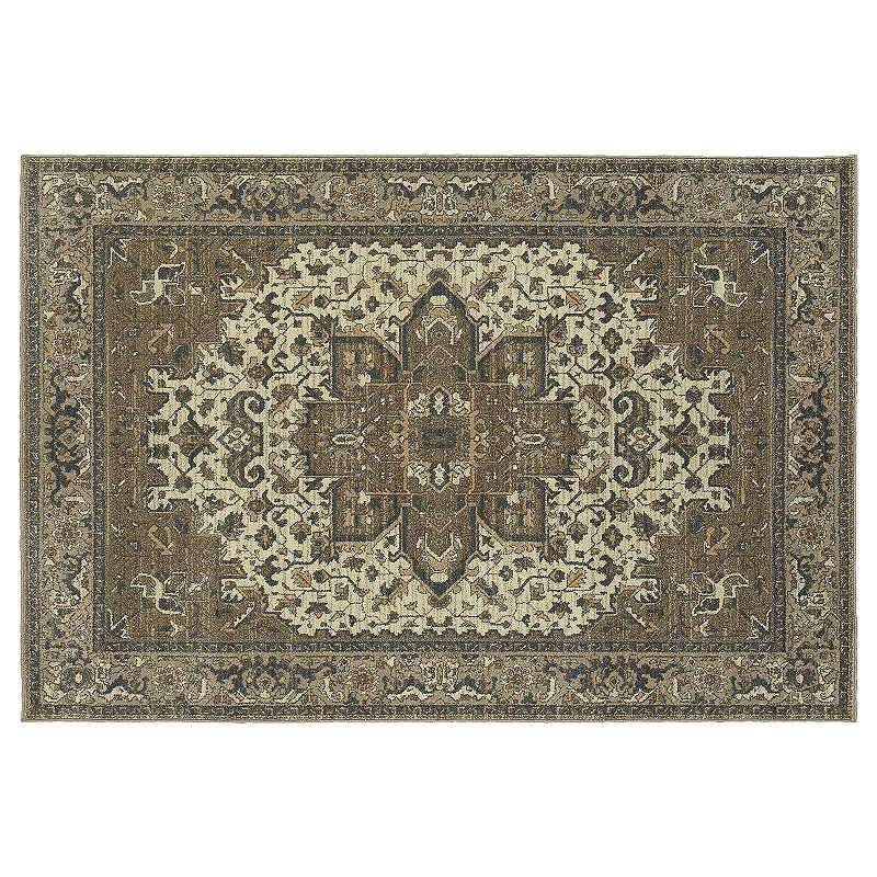 StyleHaven Portia Persian Framed Medallion Rug, Lt Beige, 10X13 Ft at RugsBySize.com