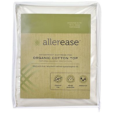 Allerease Organic Waterproof Mattress Pad