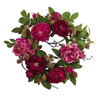 nearly natural Artificial Peony & Berry Wreath