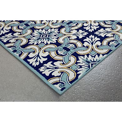 Liora Manne Ravella Floral Tile Indoor Outdoor Rug