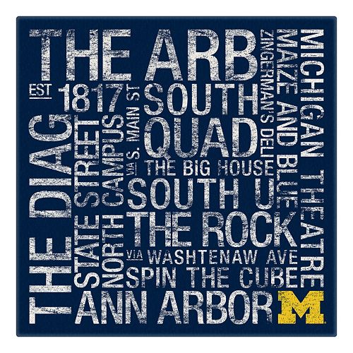 Michigan Wolverines Subway Canvas Wall Art