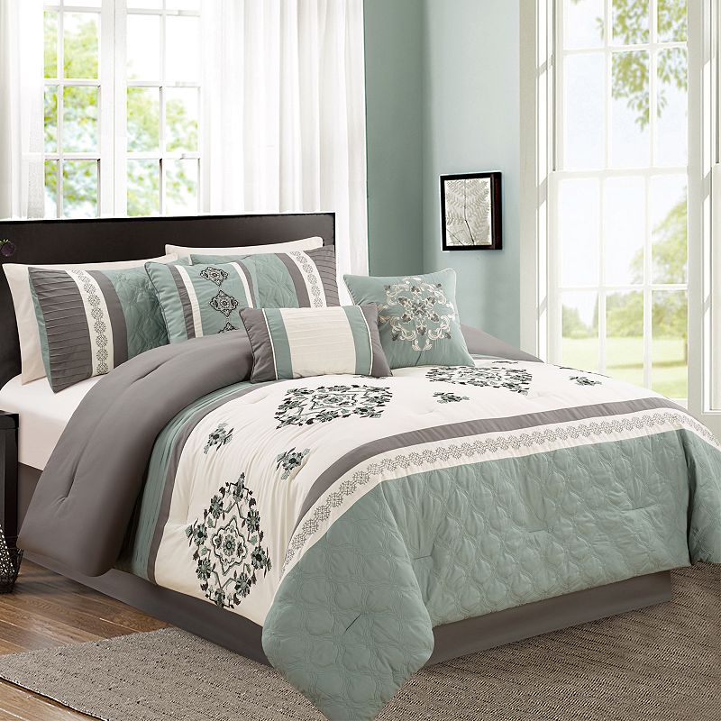 60872885 Riverbrook Home Alex 7-piece Comforter Set, Blue,  sku 60872885