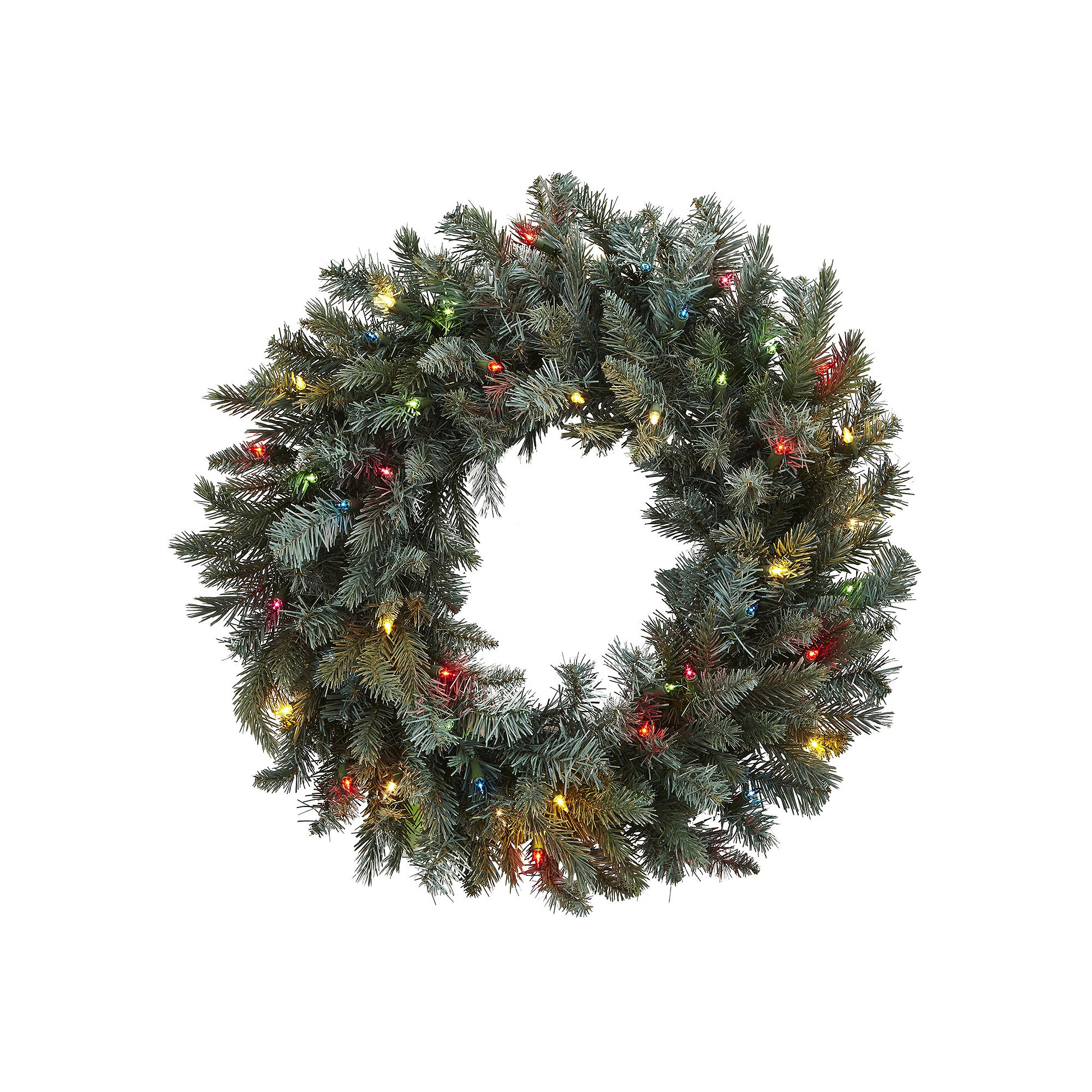 nearly natural Pre-Lit Colored Lights Artificial Pine Wreath, Green