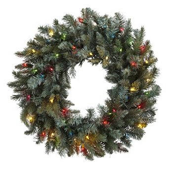 nearly natural Pre-Lit Colored Lights Artificial Pine Wreath