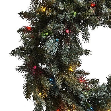 nearly natural Pre-Lit Colored Lights Artificial Pine Wreath