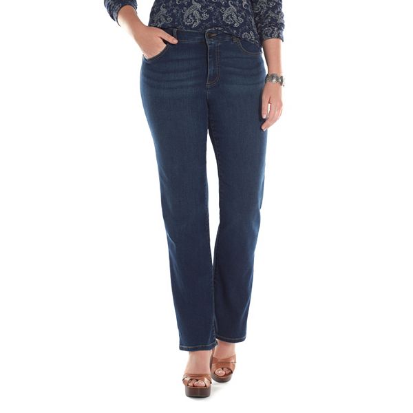 Plus Size Chaps Embroidered Straight-Leg Jeans