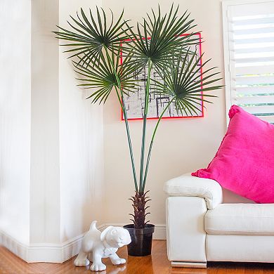 nearly natural 7-foot Artificial Fan Palm Tree