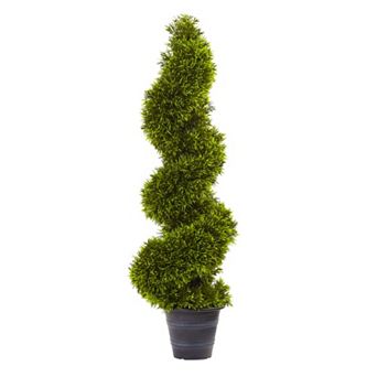 nearly natural Artificial Grass Spiral Topiary Plant
