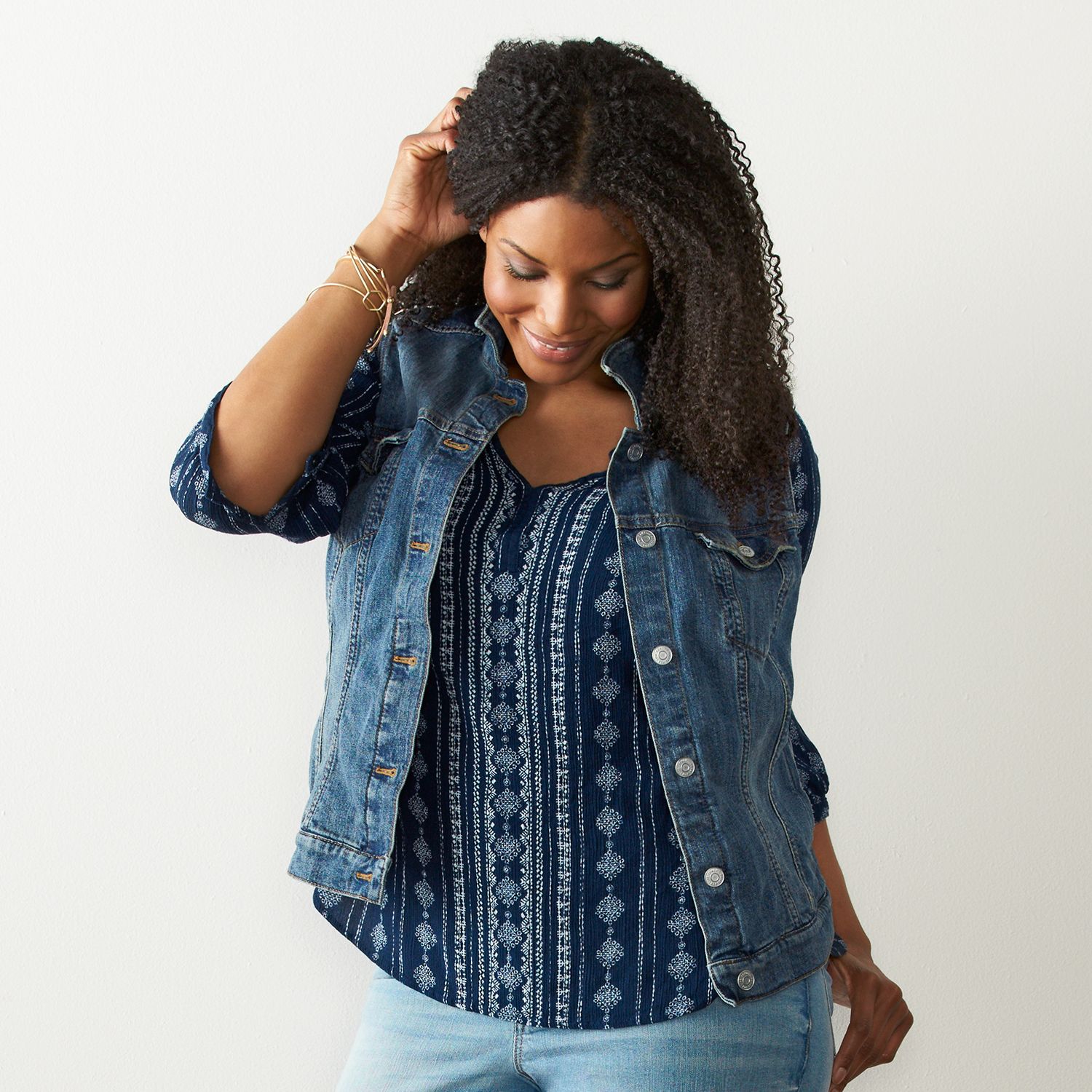 plus size jean vest