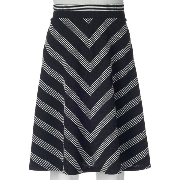 Juniors' Joe B Mitered-Stripe Skirt