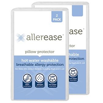 AllerEase 2-pack 300 Thread Count Hot Water Washable Pillow Protector