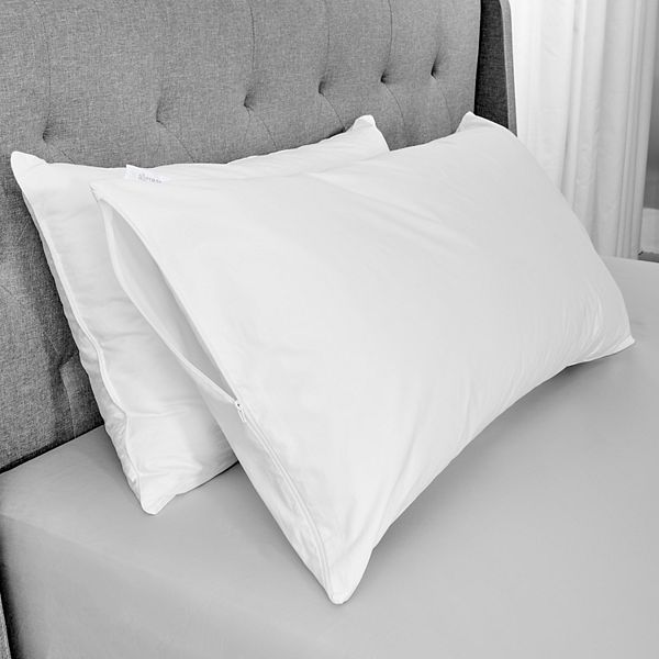 Allerease 2pack 300 Thread Count Hot Water Washable Pillow Protector