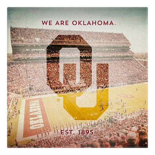 Oklahoma Sooners Square Stadium Canvas Wall Art