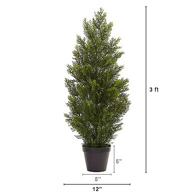 nearly natural 3-ft. Indoor / Outdoor Mini Artificial Cedar Tree