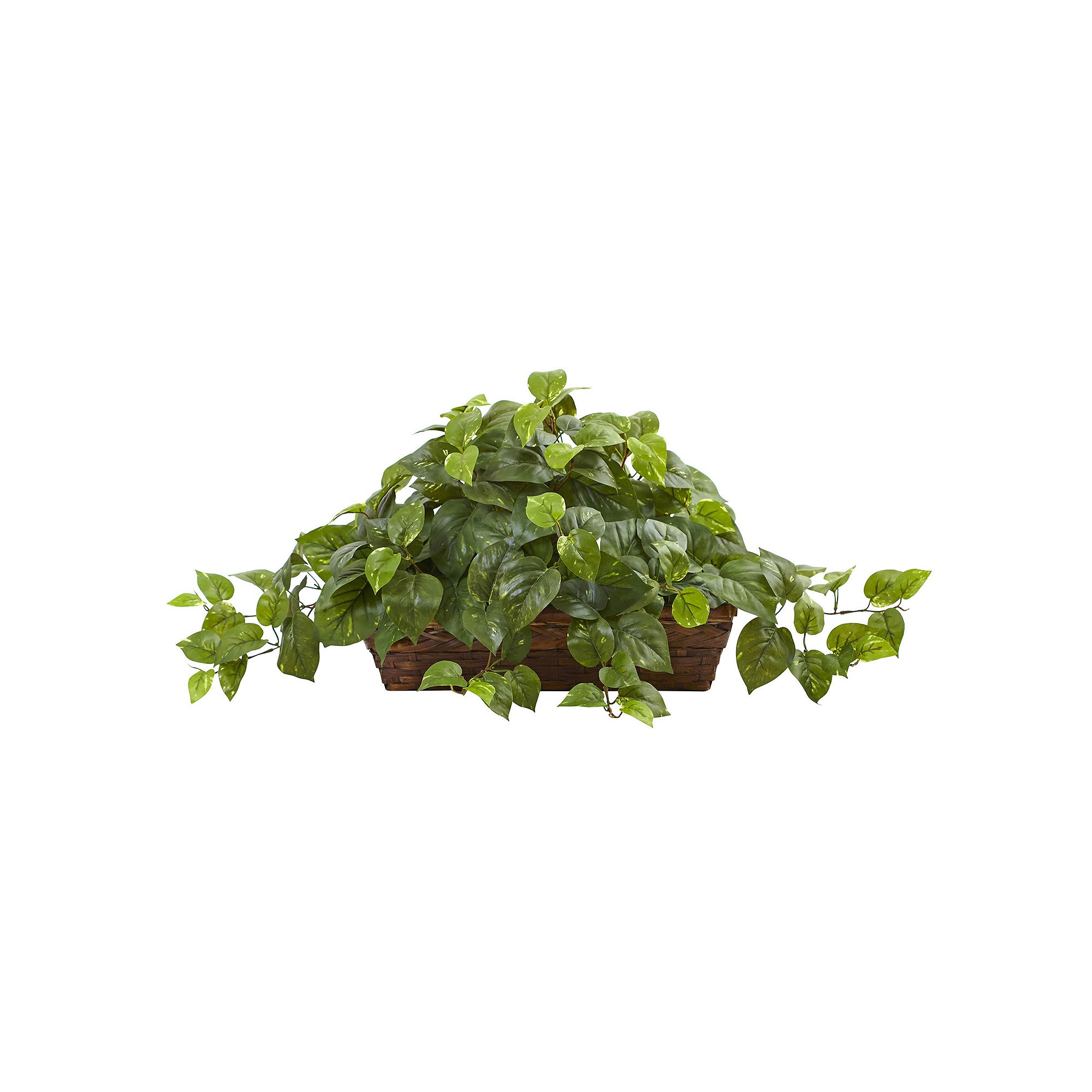 nearly natural Artificial Pothos Ledge Basket, Green