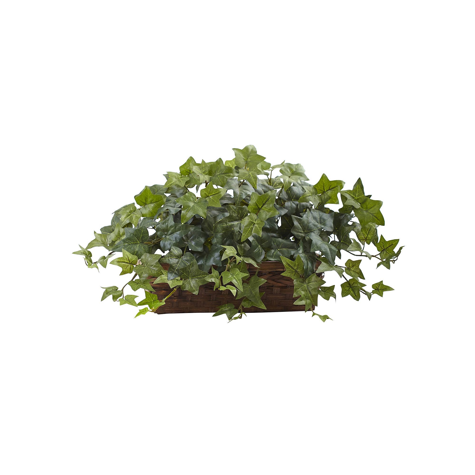 nearly natural Artificial Puff Ivy Ledge Basket, Green