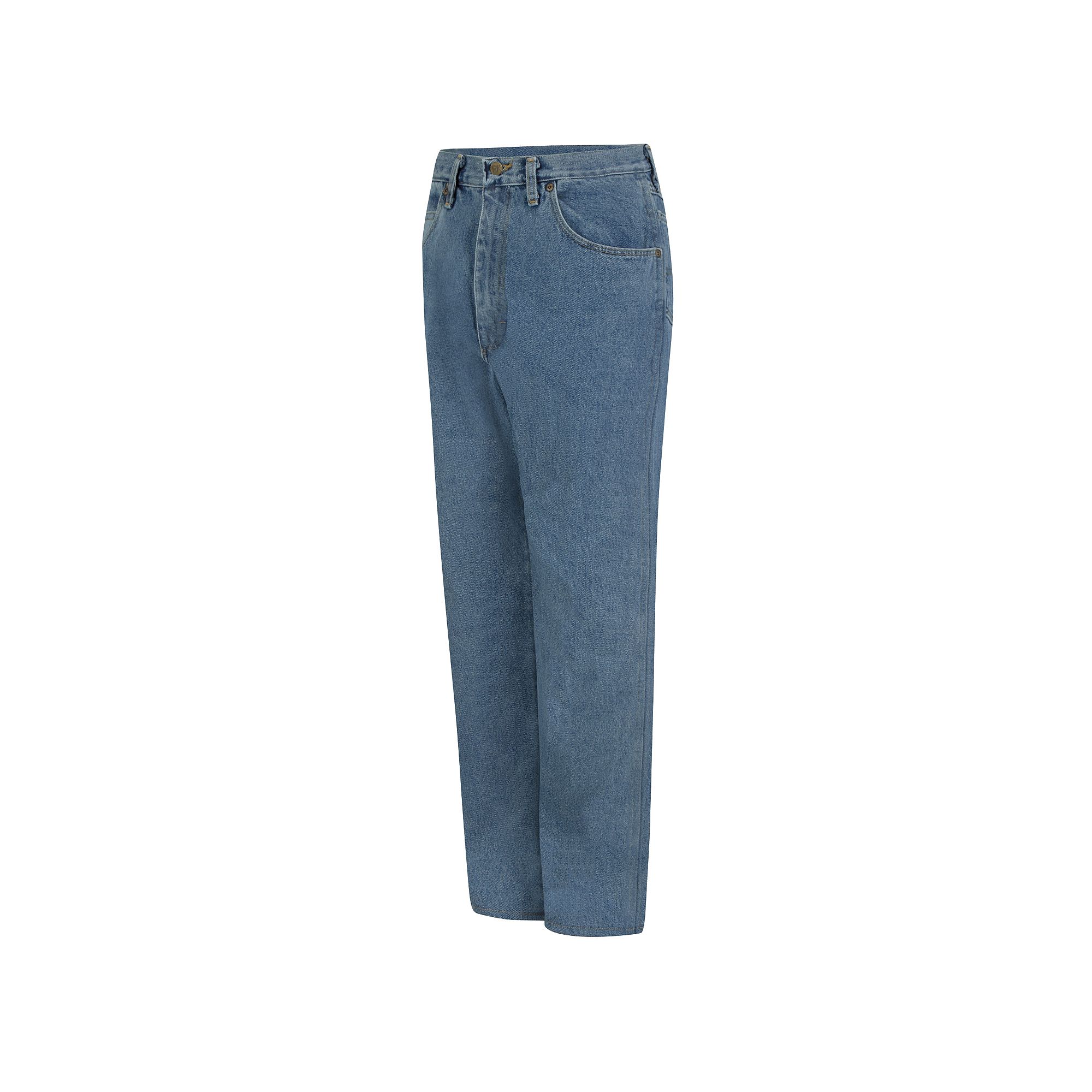Mens Red Kap Relaxed-Fit 5-Pocket Jeans, Size: 32X34, Light Blue