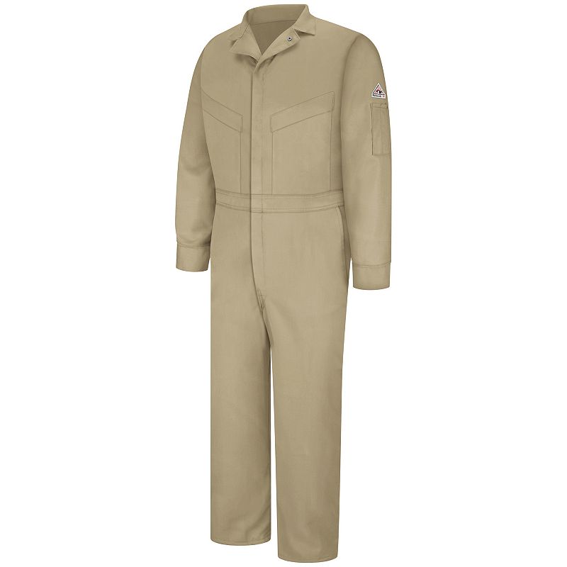 Mens Bulwark FR EXCEL FR ComforTouch Deluxe Coverall, Size: 34, Beig/Green