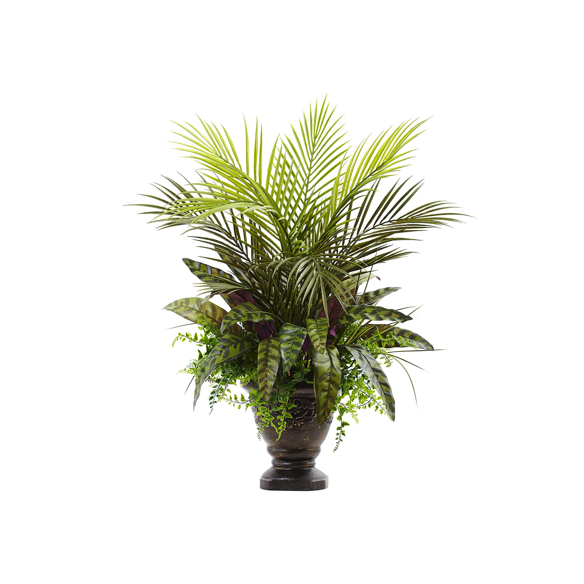 nearly natural Artificial Mixed Areca Palm Arrangement, Green