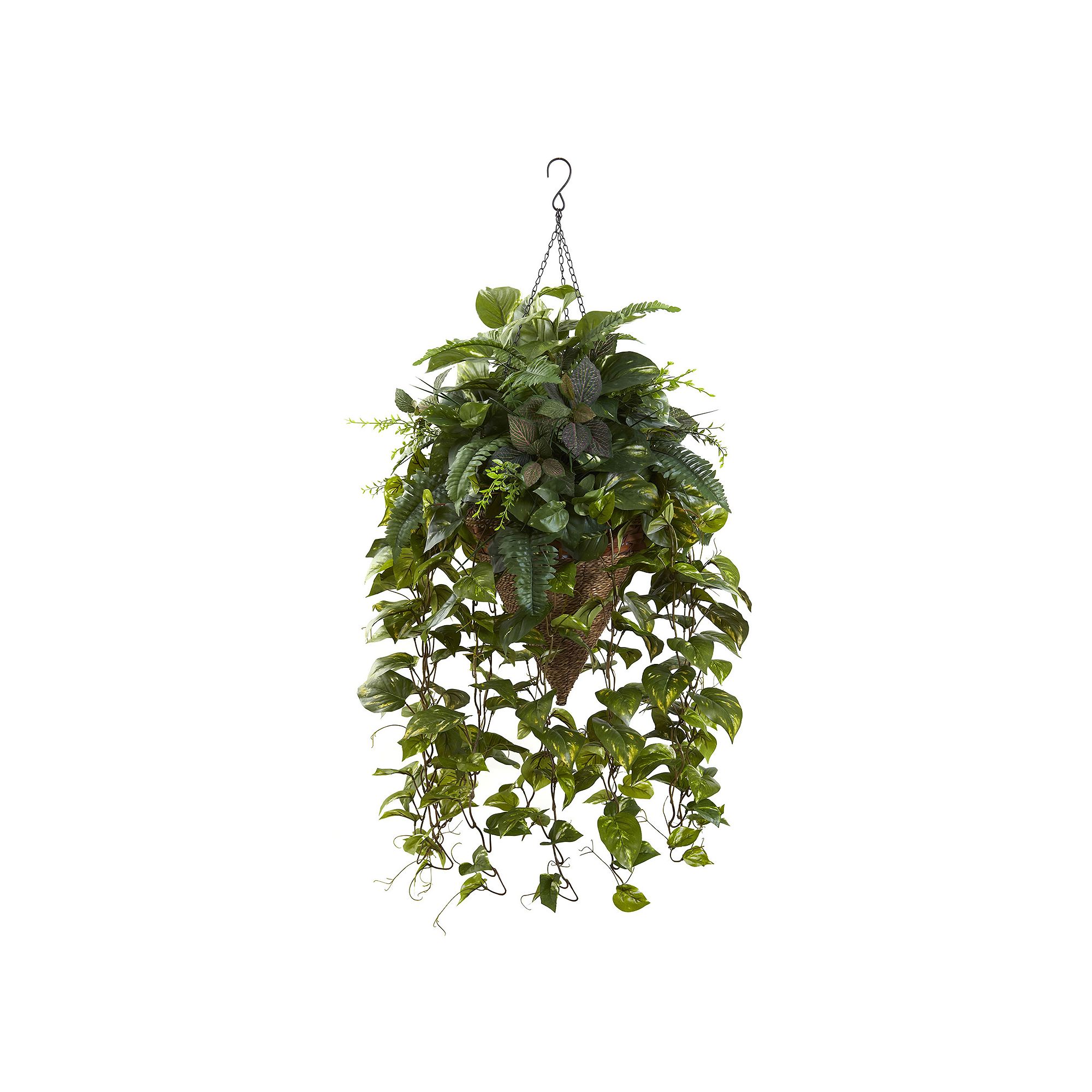 nearly natural Artificial Vining Mixed Greens Hanging Plant