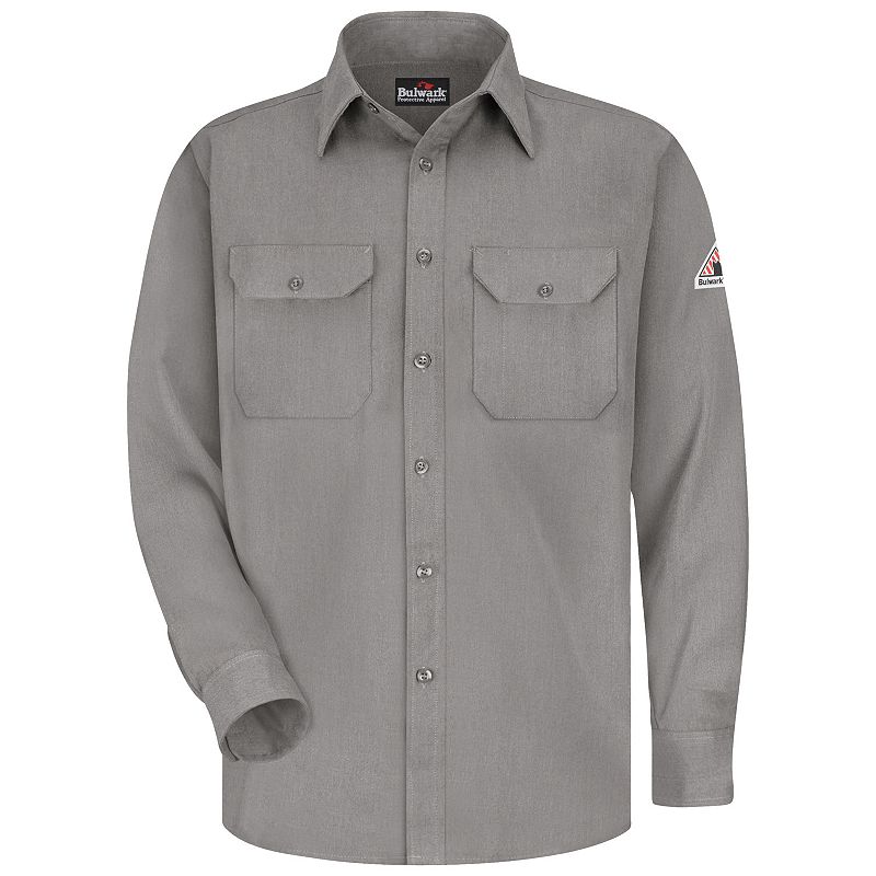 Mens Bulwark FR CoolTouch2 Uniform Shirt, Size: Large, Grey