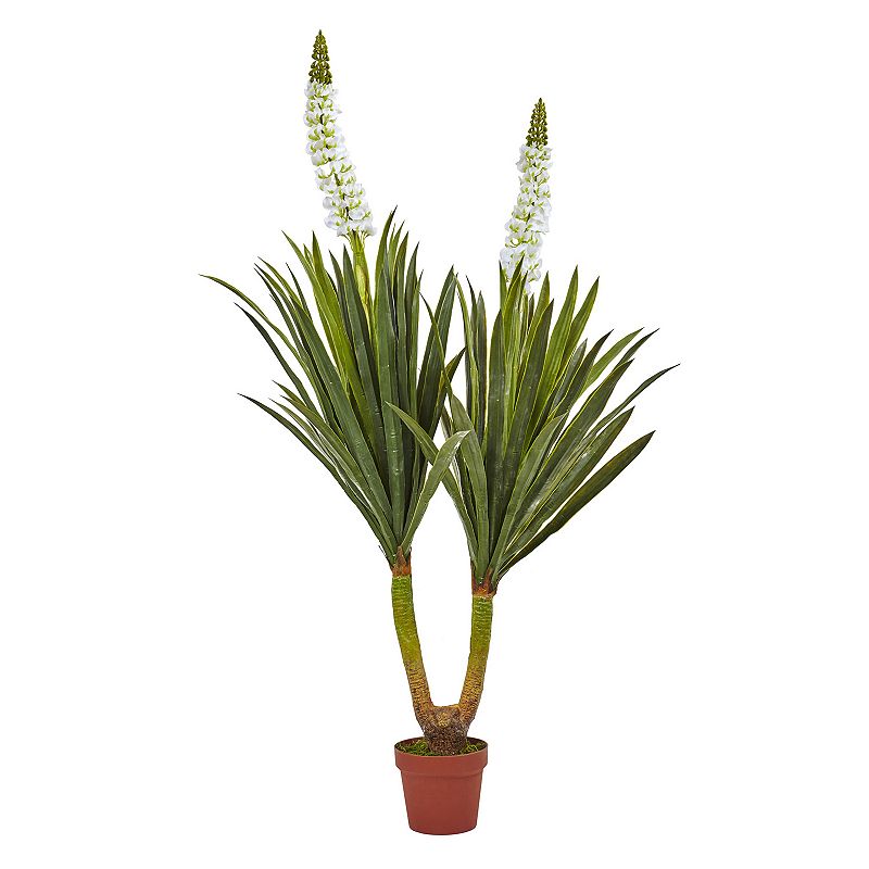 nearly natural Artificial Flowering Yucca Plant, Green