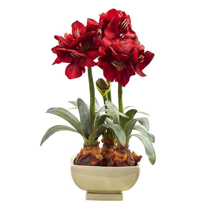 nearly natural Artificial Amarylis Arrangement, Red