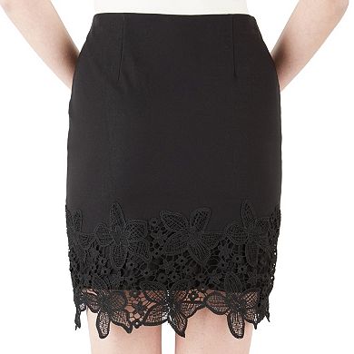 Juniors' IZ Byer Lace-Trim Pencil Skirt
